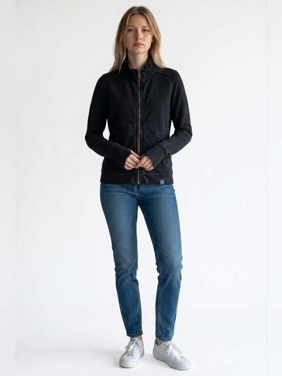 American Giant Tops - American Giant Moto Full Zip Jacket Black Women's Size Large 100% Cotton USA
